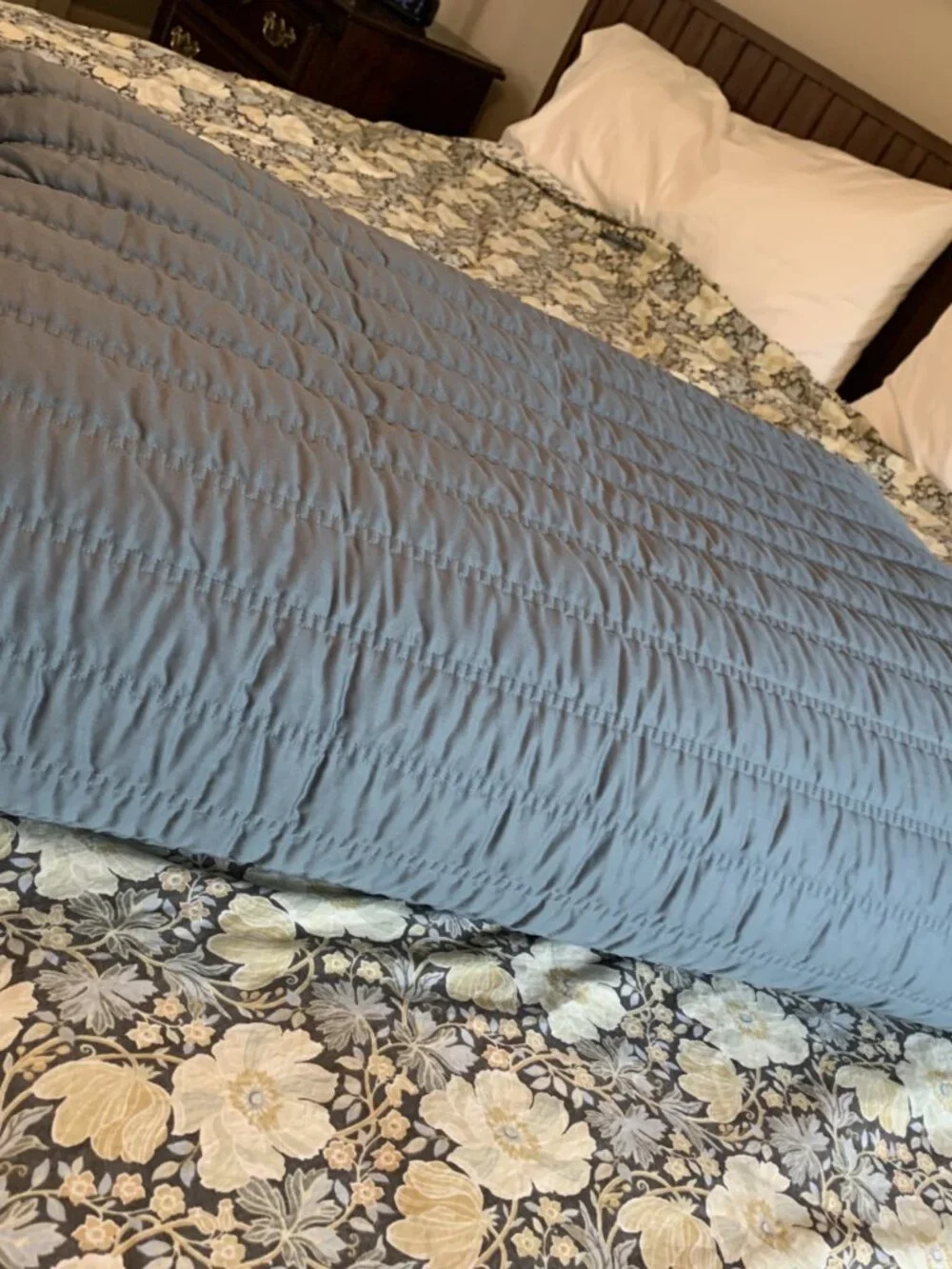 The Company Store King Sateen Coverlet Steel Blue NWOT